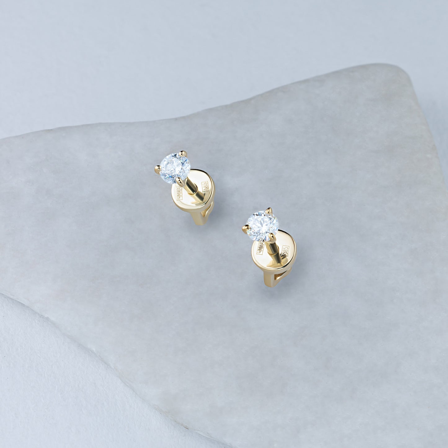 14K Yellow Gold Earring Studs with Lab-Created Diamonds 0.690 CT.TW