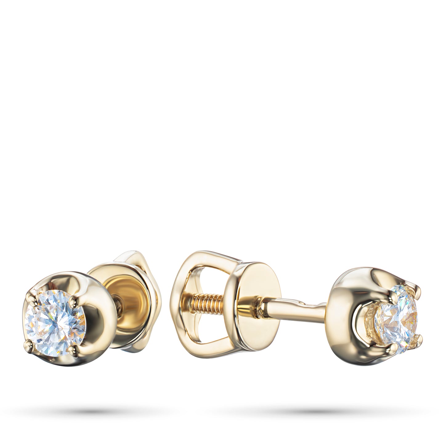 14K Yellow Gold Earring Studs with Lab-Created Diamonds 0.890 CT.TW