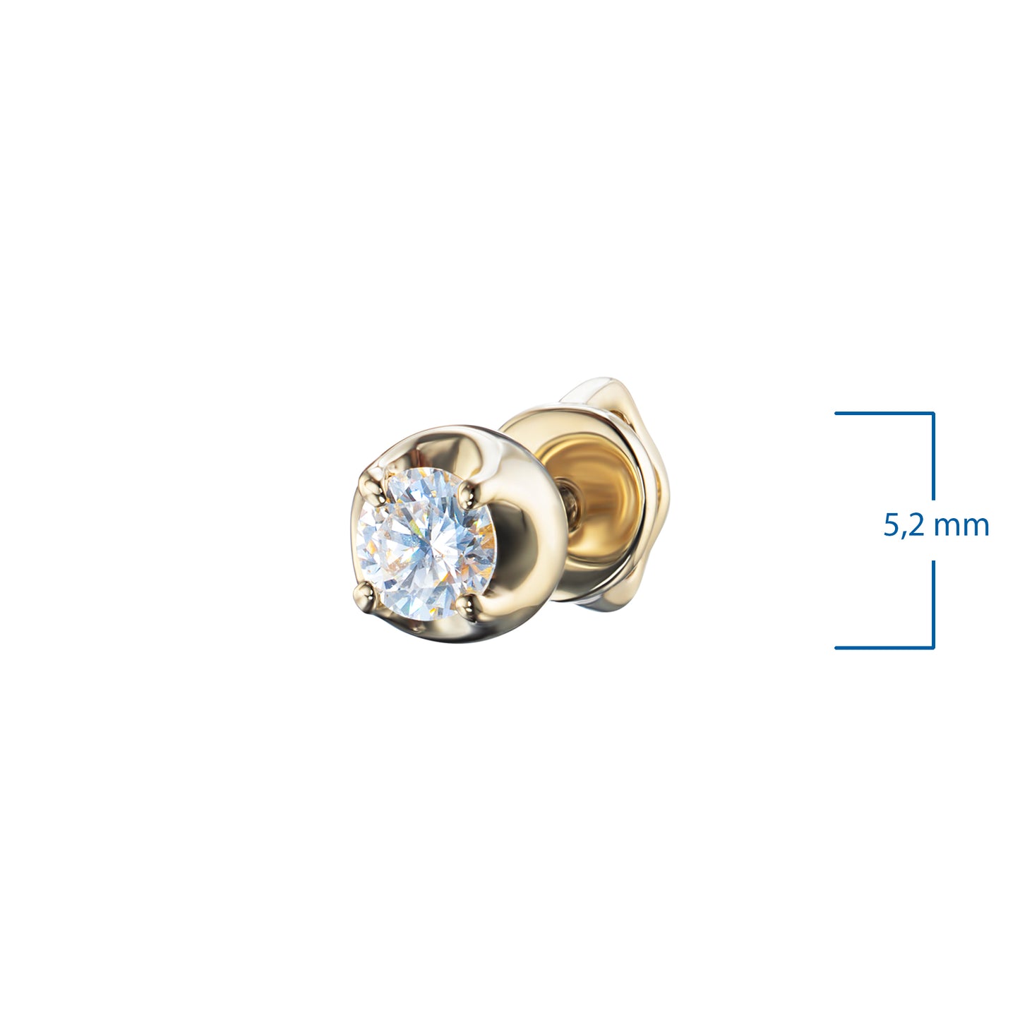 14K Yellow Gold Earring Studs with Lab-Created Diamonds 0.890 CT.TW
