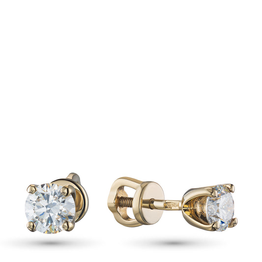 14K Yellow Gold Earring Studs with Lab-Created Diamonds 0.690 CT.TW