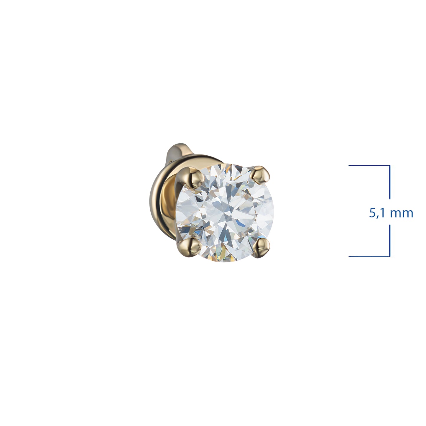 14K Yellow Gold Earring Studs with Lab-Created Diamonds 0.690 CT.TW