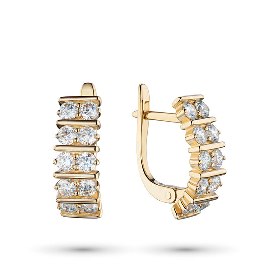 14K Yellow Gold Earrings with Lab-Created Diamonds 1.190 CT.TW