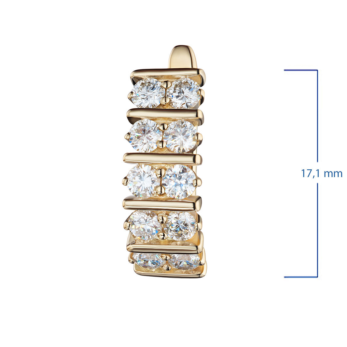 14K Yellow Gold Earrings with Lab-Created Diamonds 1.190 CT.TW