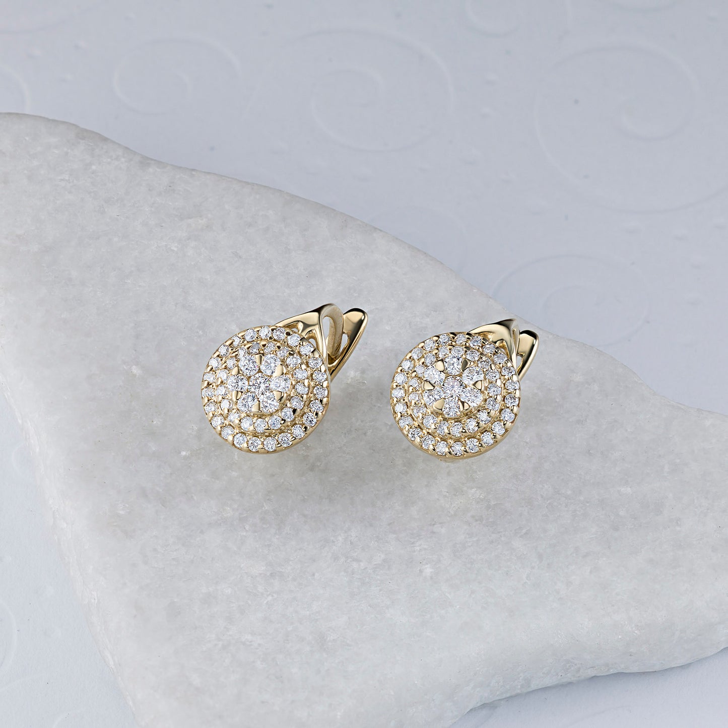 14K Yellow Gold Earrings with Lab-Created Diamonds 0.690 CT.TW
