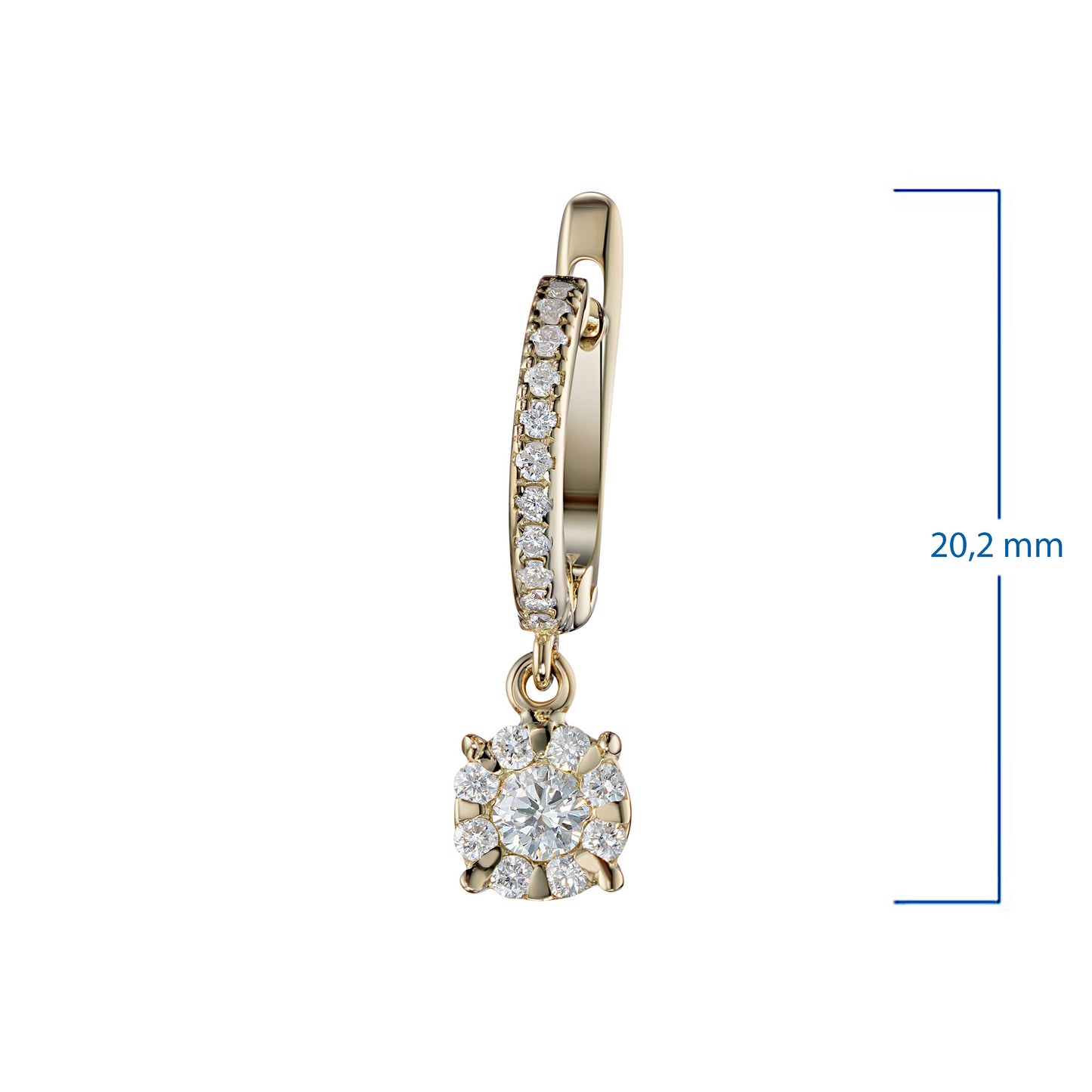 14K Yellow Gold Earrings with Lab-Created Diamonds 0.550 CT.TW