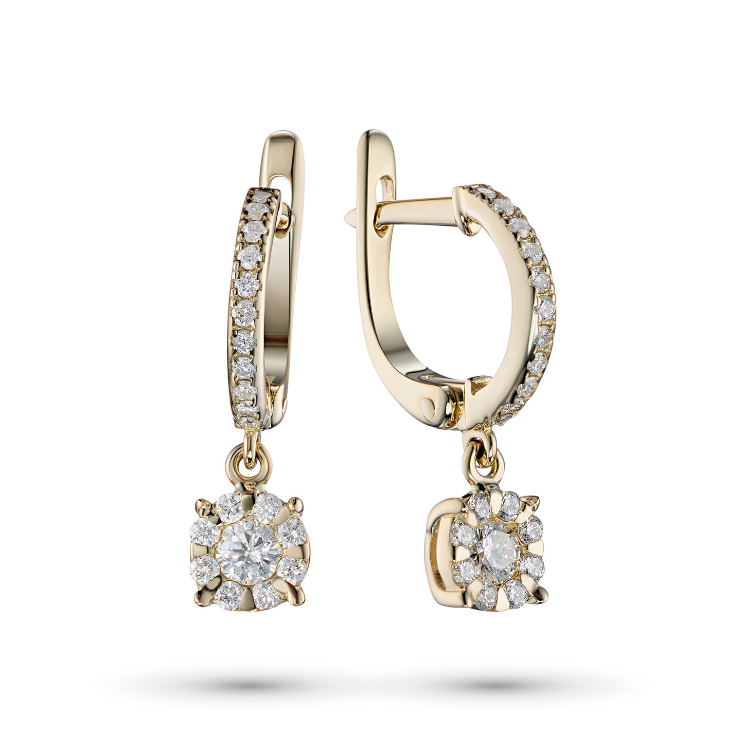 14K Yellow Gold Earrings with Lab-Created Diamonds 0.550 CT.TW