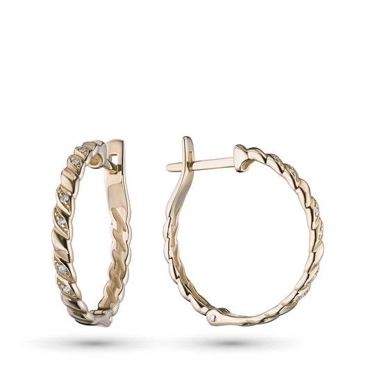 14K Yellow Gold Earrings with Lab-Created Diamonds 0.070 CT.TW