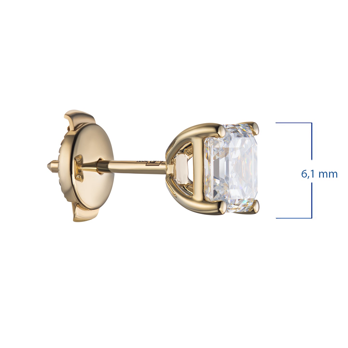 14K Yellow Gold Earring Studs with Lab-Created Diamonds 2.240 CT.TW