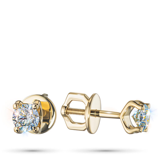 14K Yellow Gold Earring Studs with Lab-Created Diamonds 0.550 CT.TW