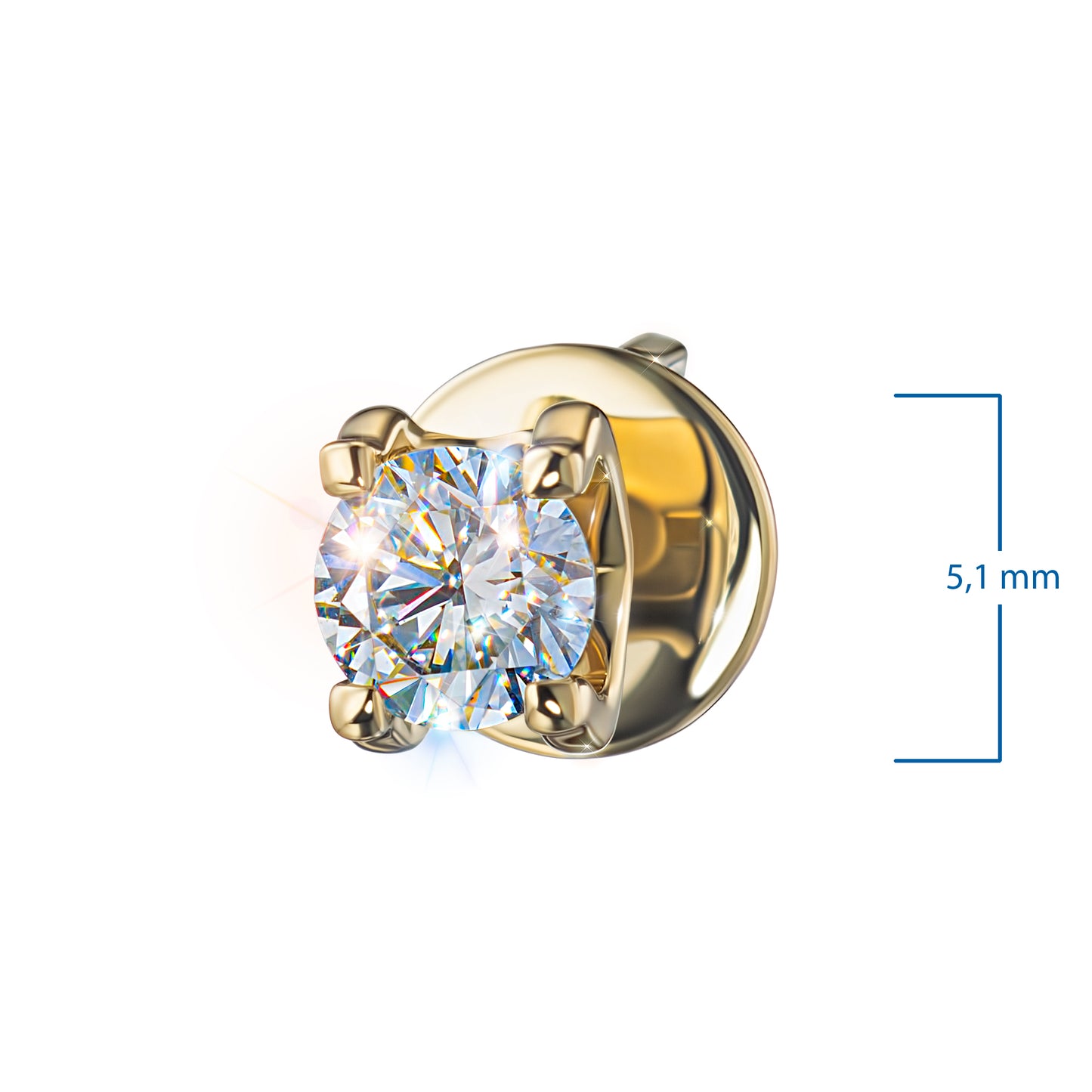 14K Yellow Gold Earring Studs with Lab-Created Diamonds 0.550 CT.TW