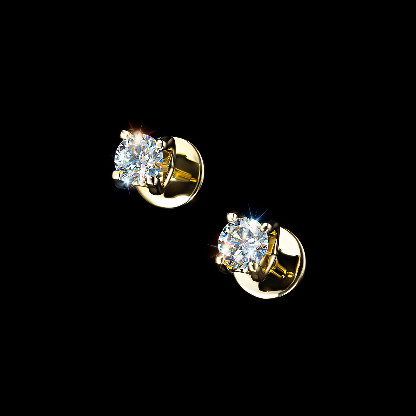 14K Yellow Gold Earring Studs with Lab-Created Diamonds 0.550 CT.TW