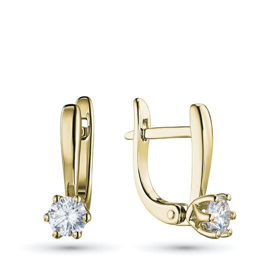 14K Yellow Gold Earrings with Lab-Created Diamonds 0.690 CT.TW
