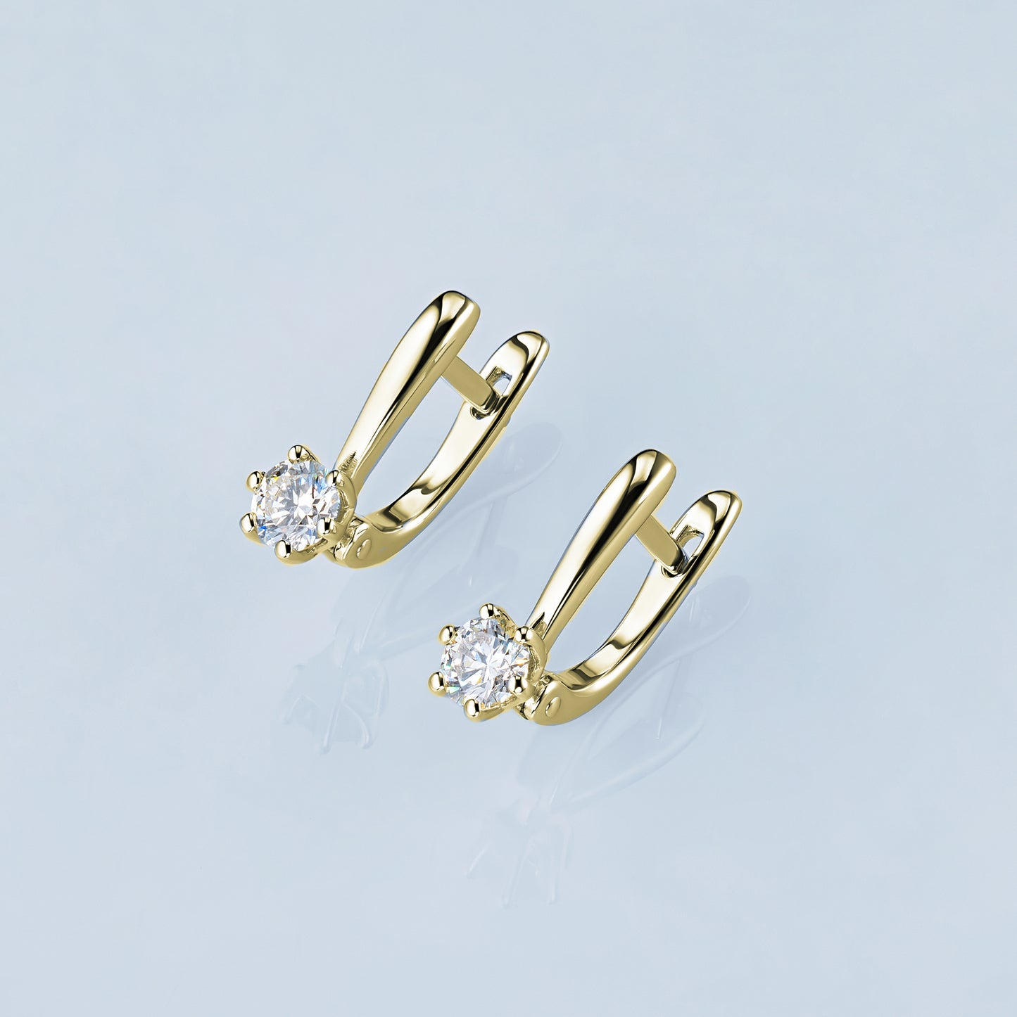 14K Yellow Gold Earrings with Lab-Created Diamonds 0.690 CT.TW