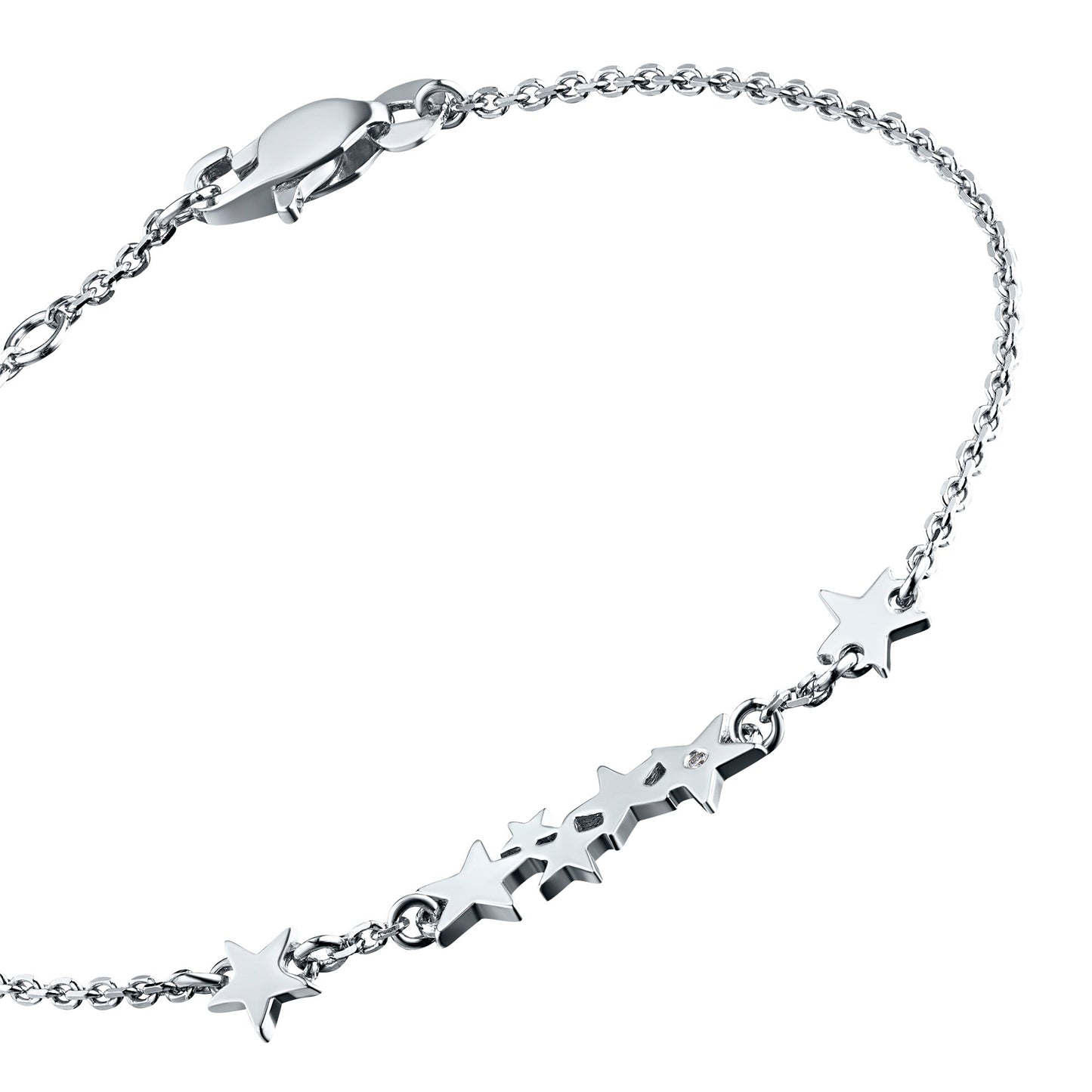 Sterling Silver Bracelet with Lab-Created Diamonds 0.010 CT.TW