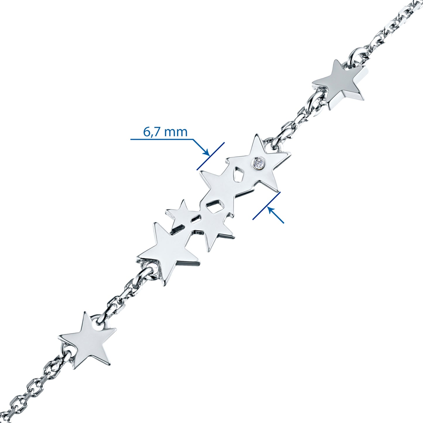 Sterling Silver Bracelet with Lab-Created Diamonds 0.010 CT.TW