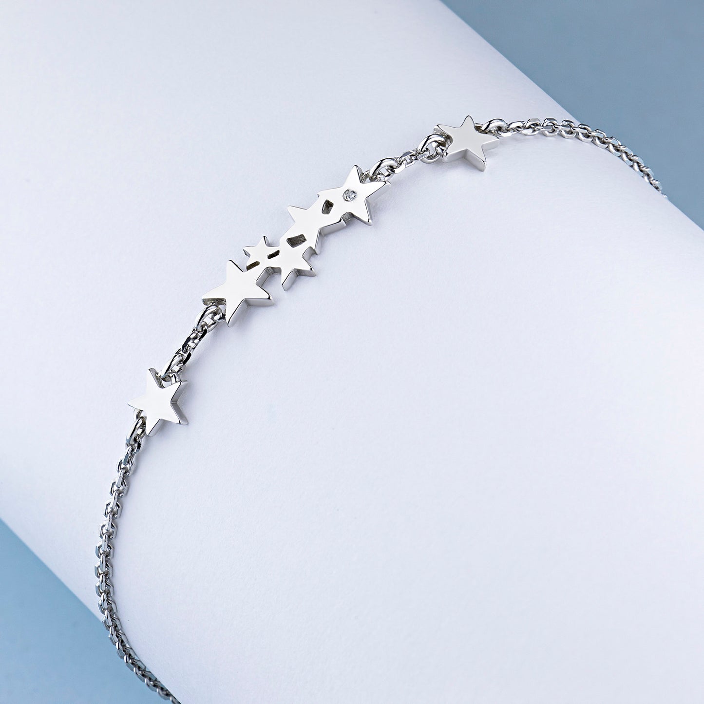 Sterling Silver Bracelet with Lab-Created Diamonds 0.010 CT.TW