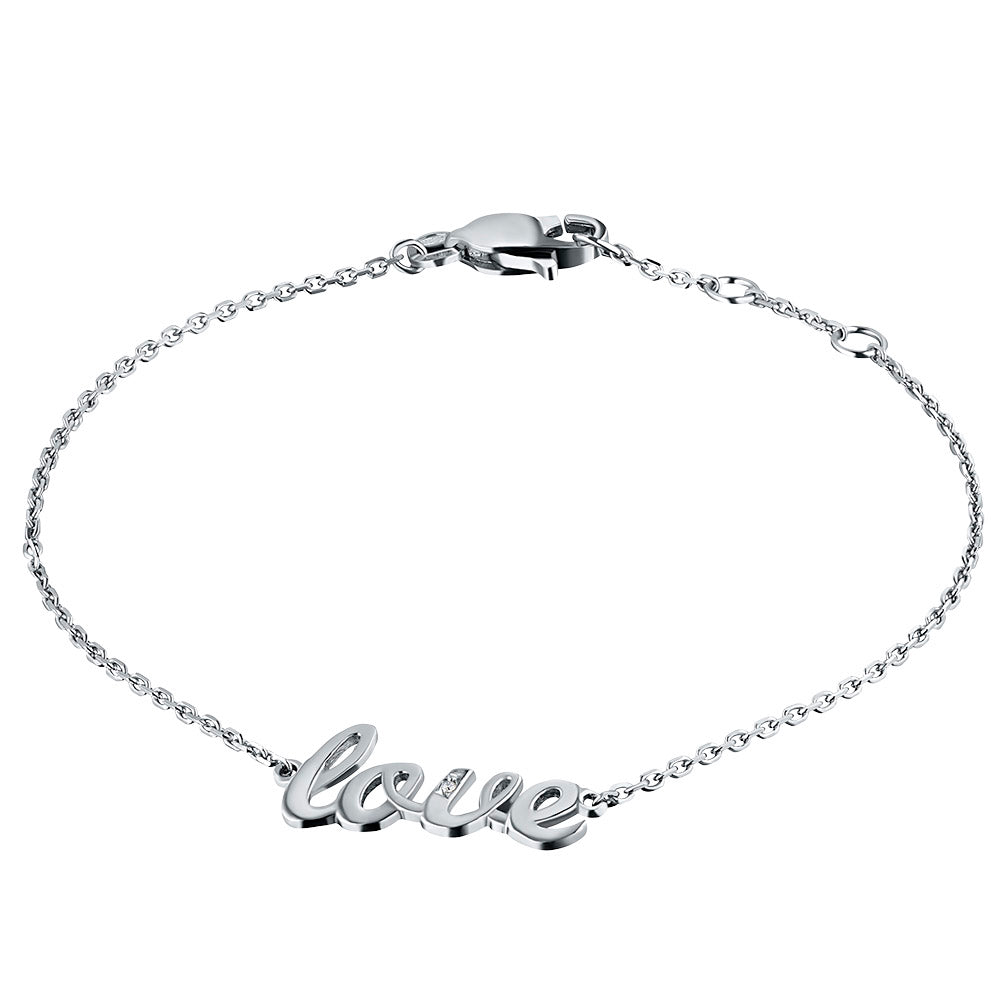 Sterling Silver Bracelet with Lab-Created Diamonds 0.010 CT.TW