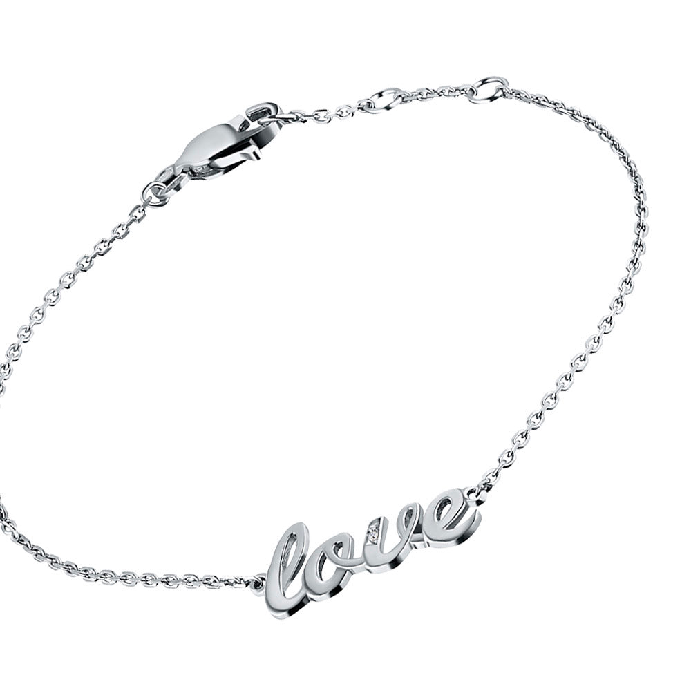 Sterling Silver Bracelet with Lab-Created Diamonds 0.010 CT.TW