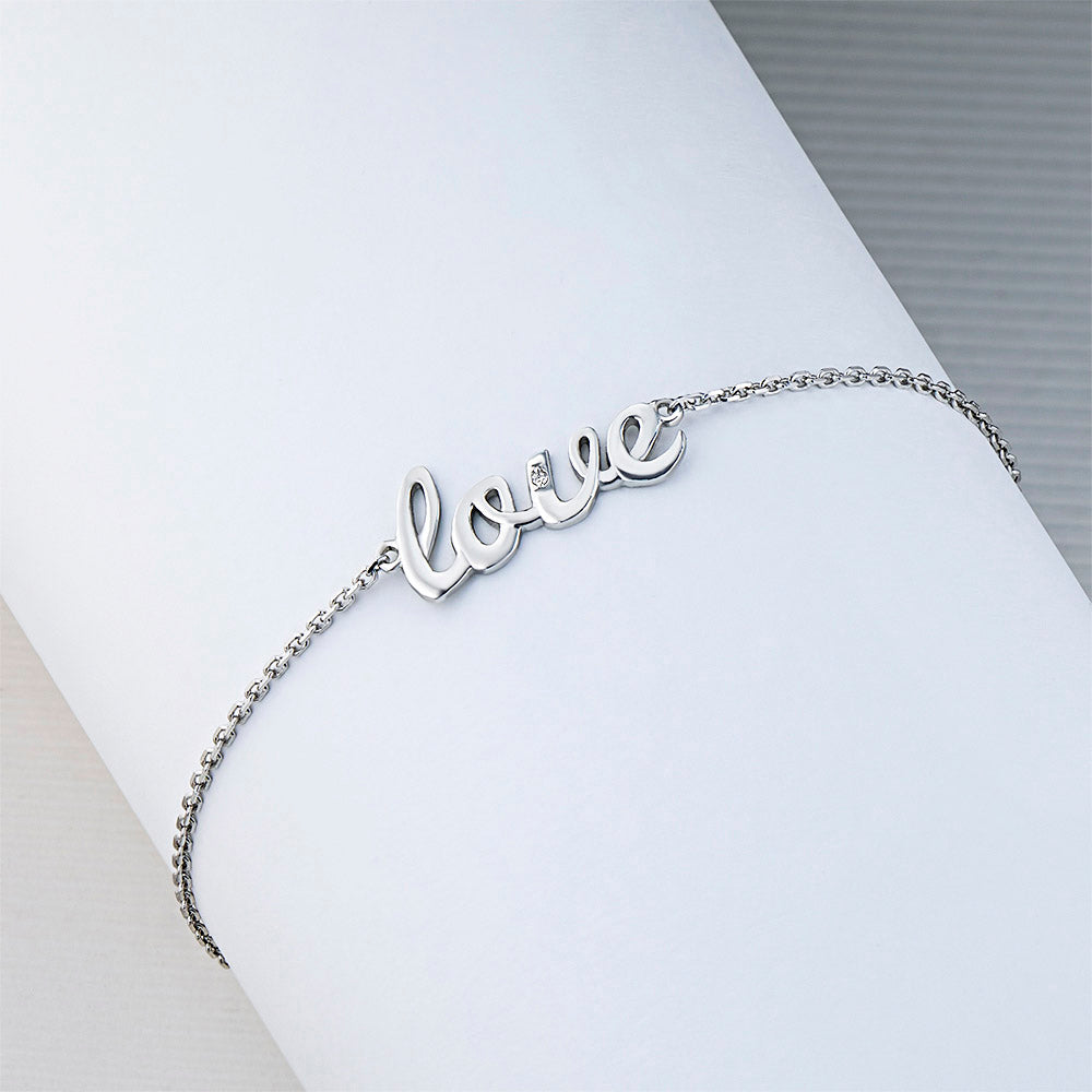 Sterling Silver Bracelet with Lab-Created Diamonds 0.010 CT.TW