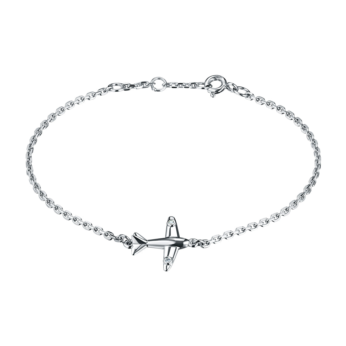 Sterling Silver Bracelet with Lab-Created Diamonds 0.010 CT.TW