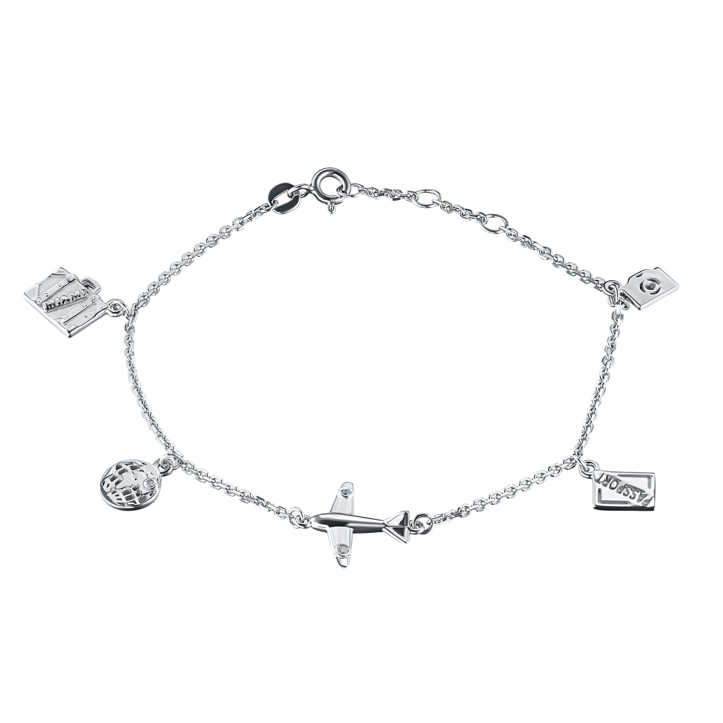 Sterling Silver Bracelet with Lab-Created Diamonds 0.020 CT.TW