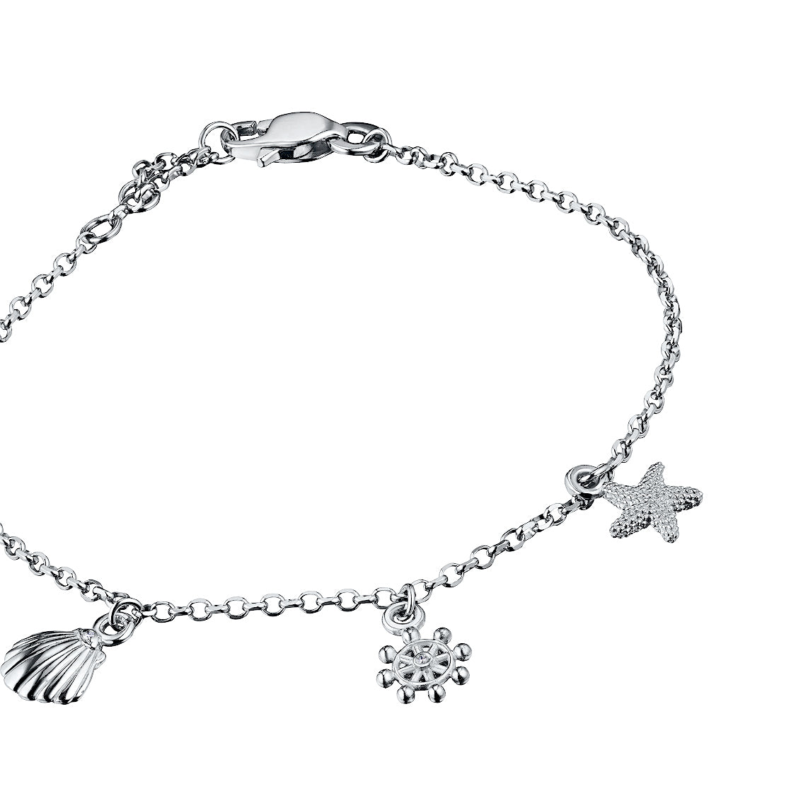 Sterling Silver Bracelet with Natural Diamonds 0.020 CT.TW