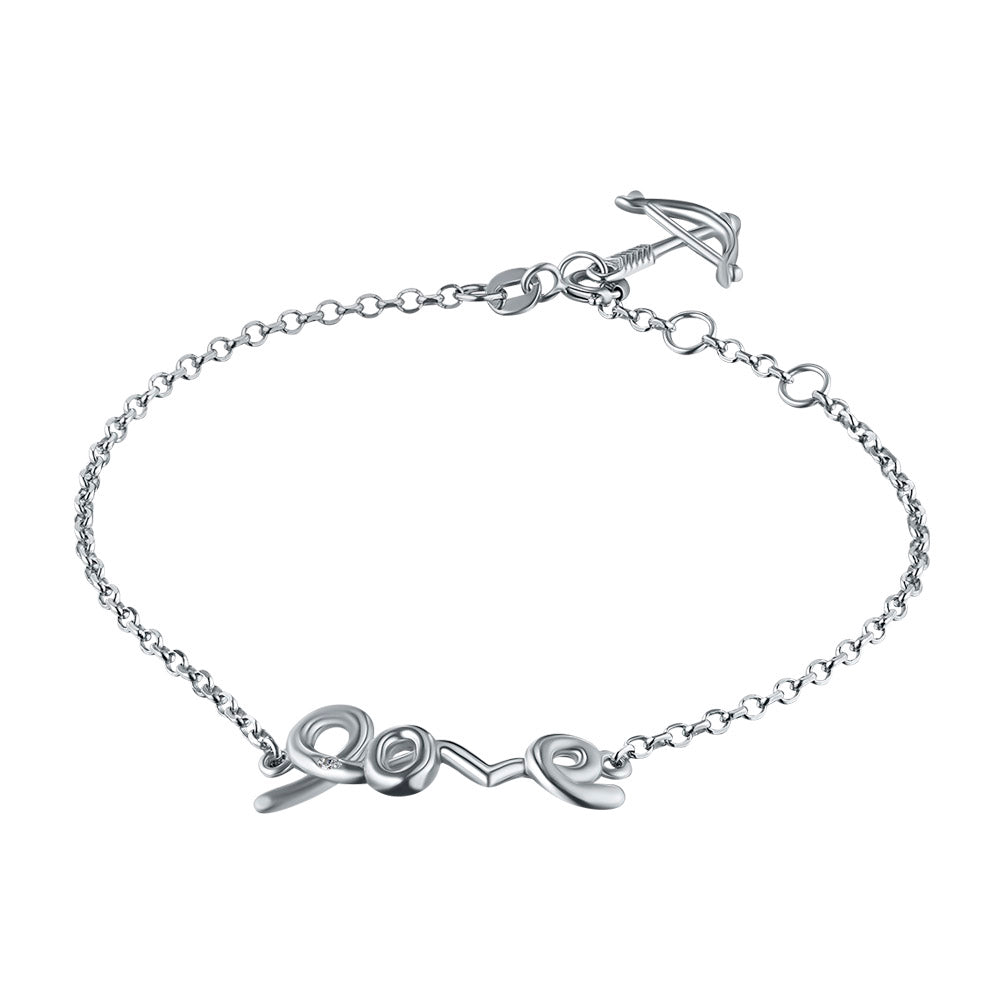 Sterling Silver Bracelet with Natural Diamonds 0.010 CT.TW