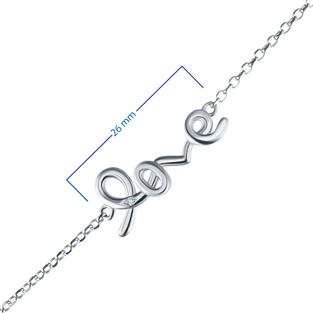 Sterling Silver Bracelet with Natural Diamonds 0.010 CT.TW