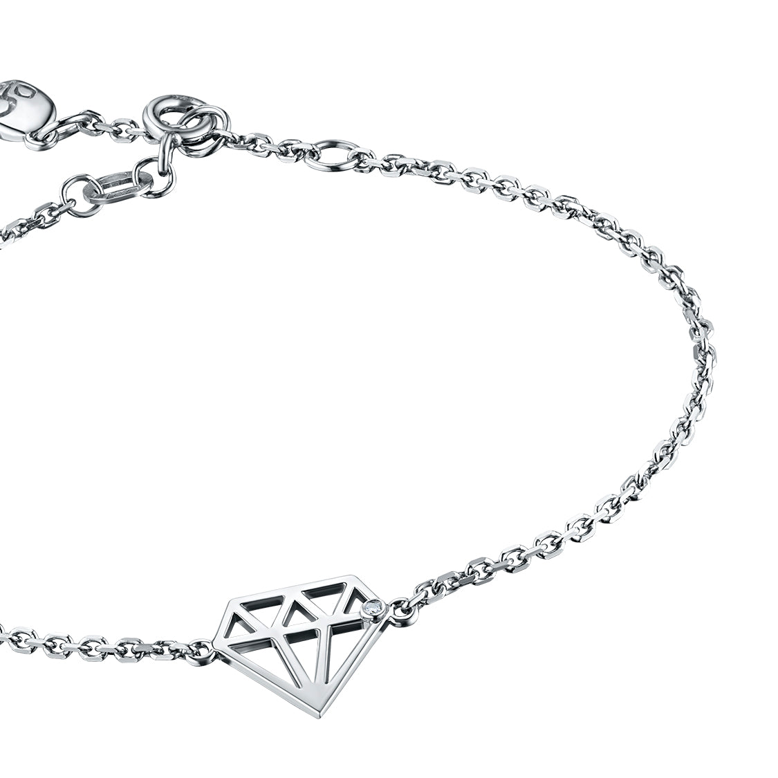 Sterling Silver Bracelet with Natural Diamonds 0.010 CT.TW