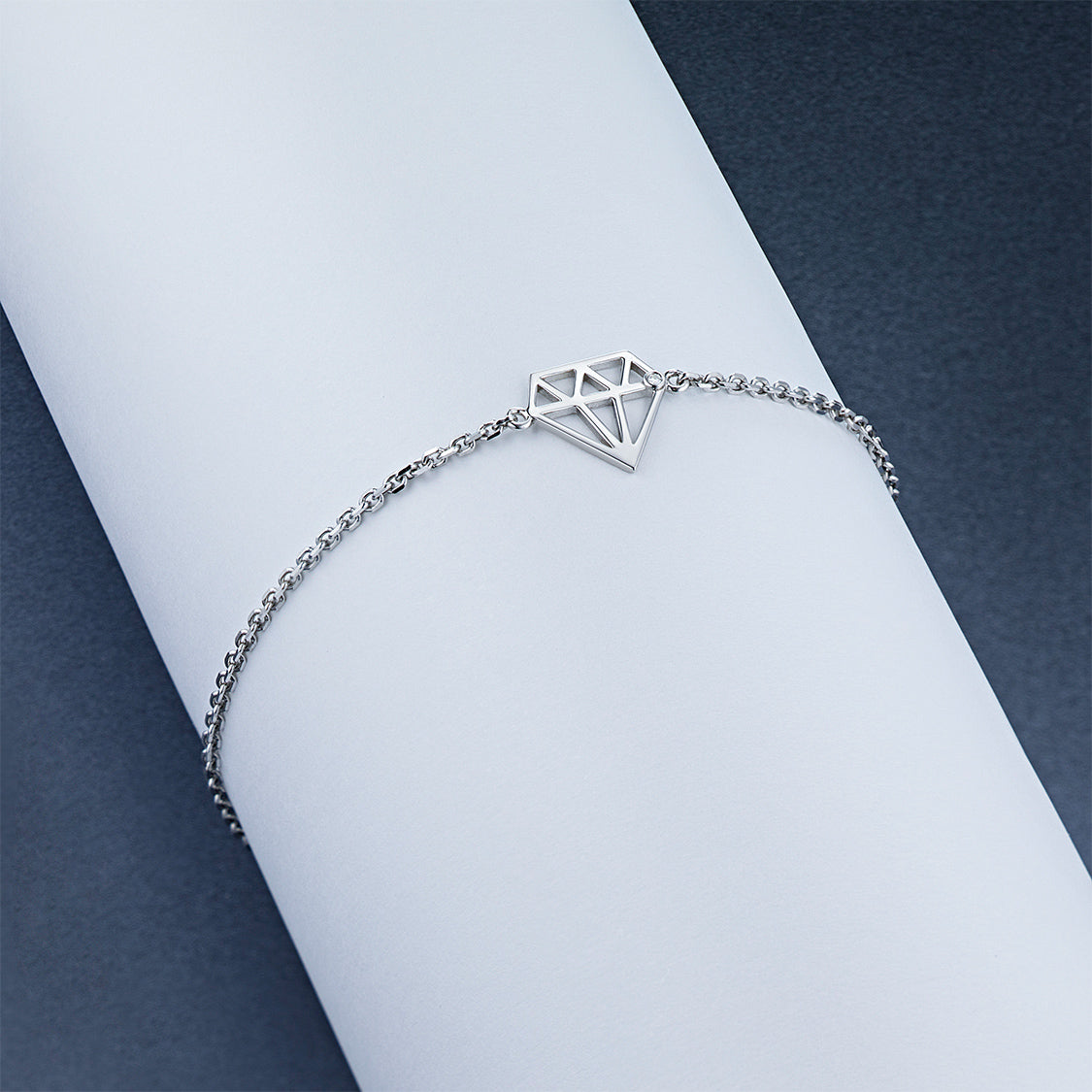 Sterling Silver Bracelet with Lab-Created Diamonds 0.010 CT.TW