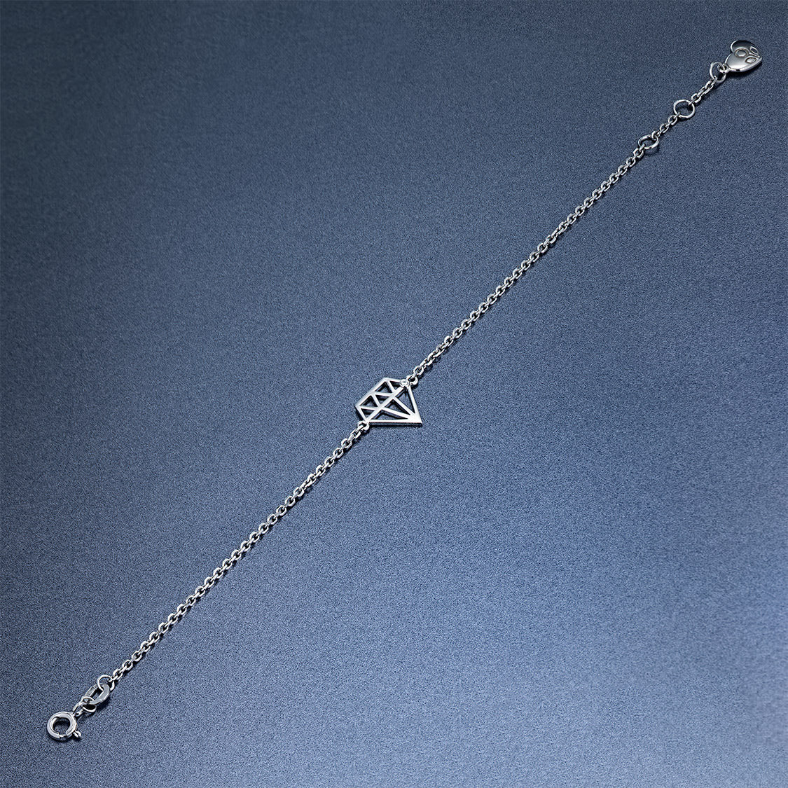Sterling Silver Bracelet with Natural Diamonds 0.010 CT.TW