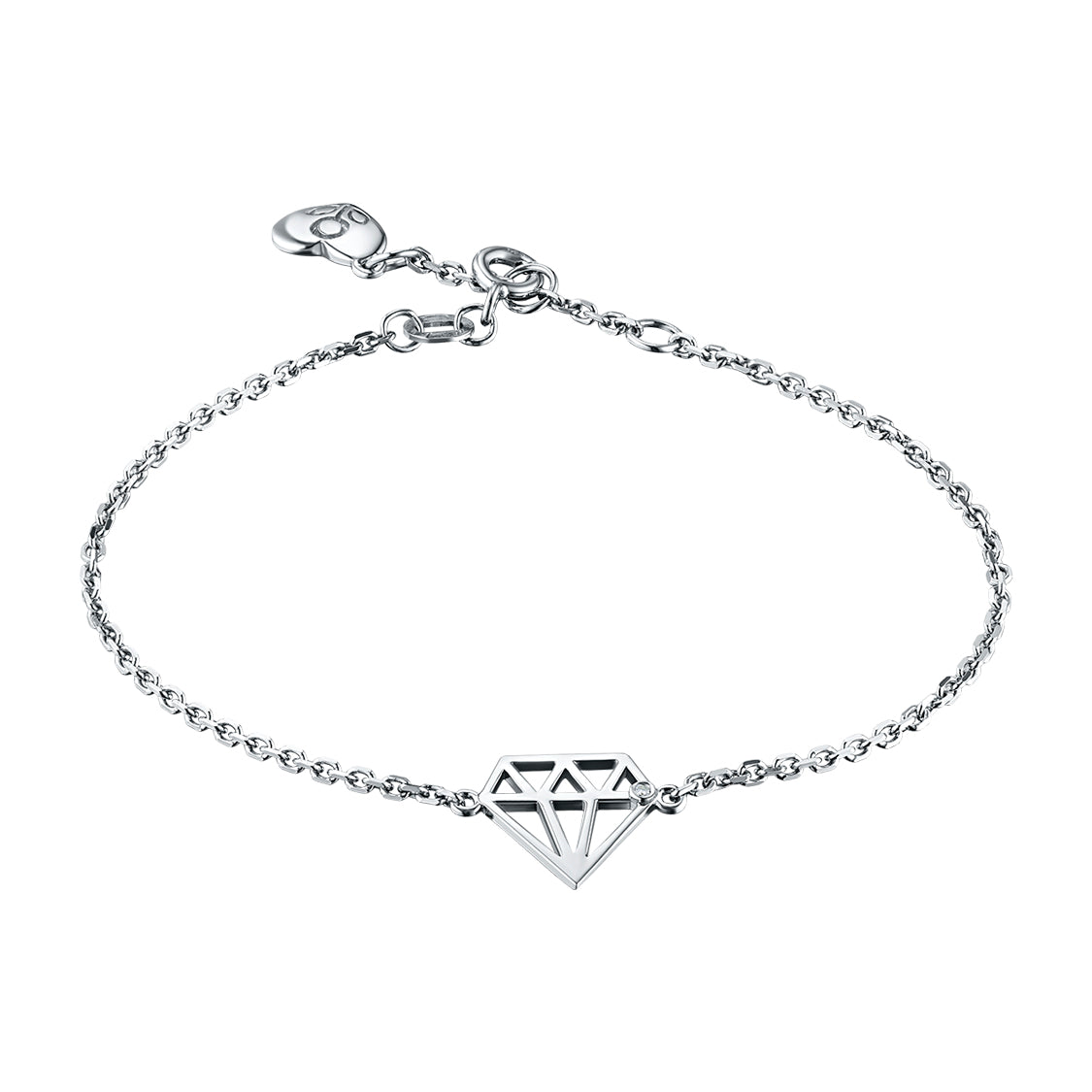 Sterling Silver Bracelet with Natural Diamonds 0.010 CT.TW