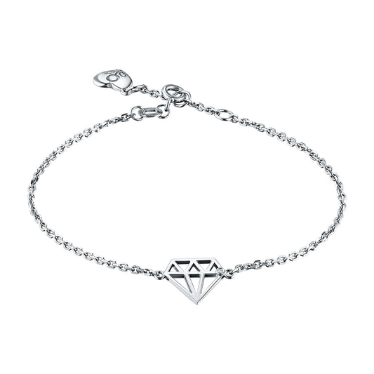Sterling Silver Bracelet with Natural Diamonds 0.010 CT.TW