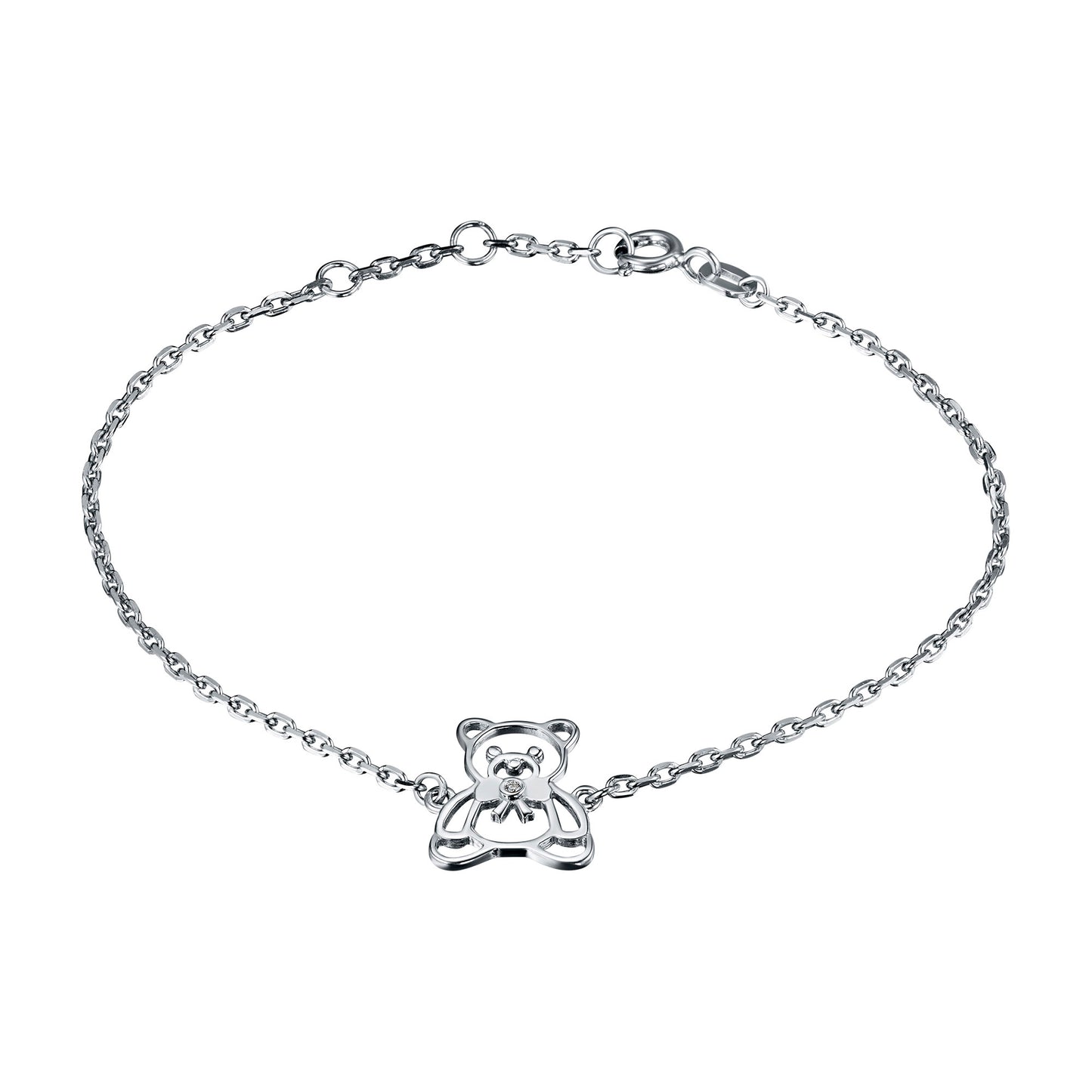 Sterling Silver Bracelet with Lab-Created Diamonds 0.010 CT.TW