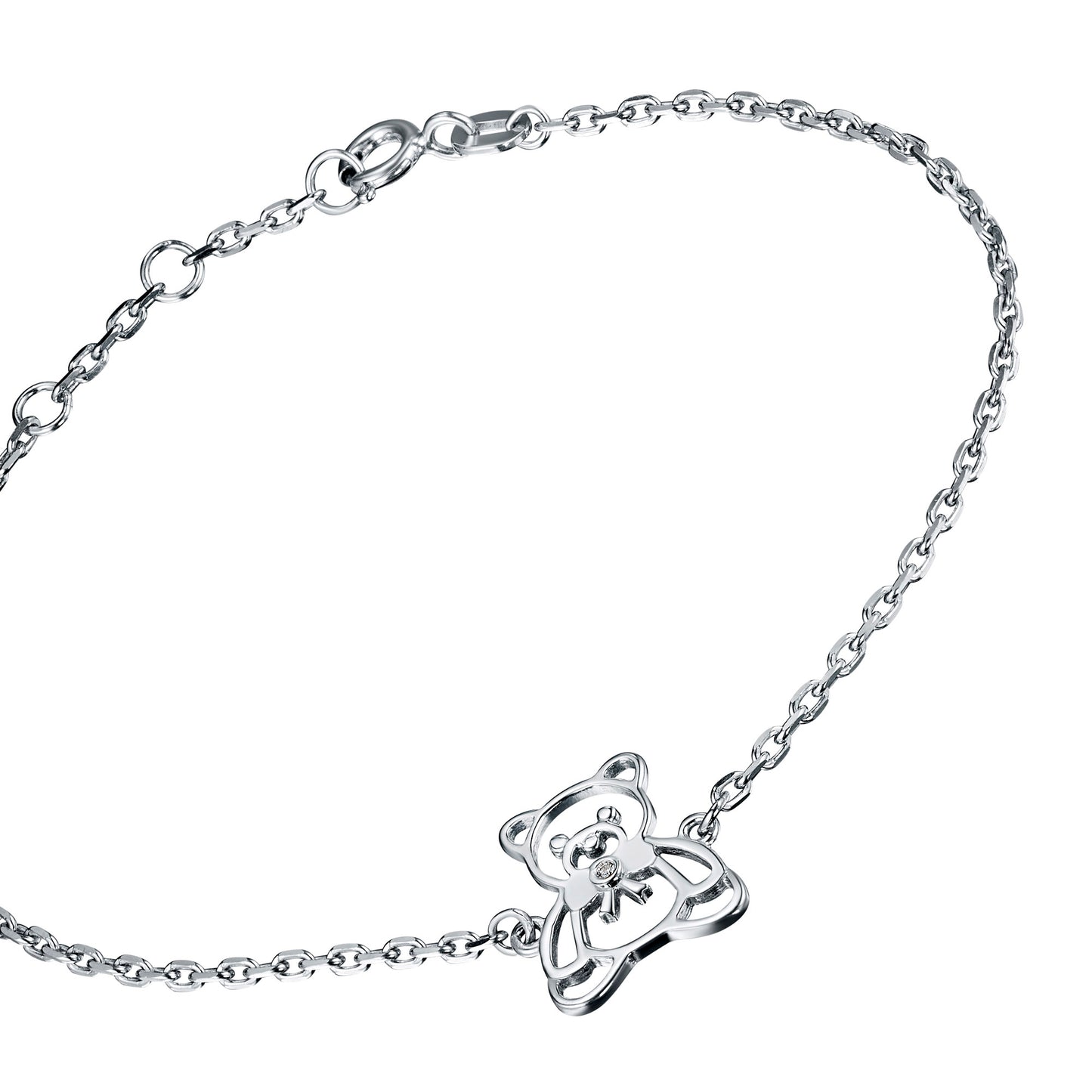 Sterling Silver Bracelet with Lab-Created Diamonds 0.010 CT.TW