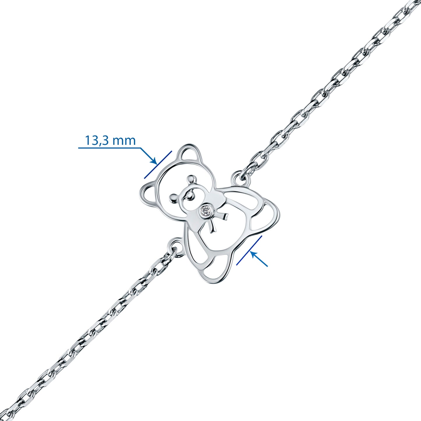 Sterling Silver Bracelet with Lab-Created Diamonds 0.010 CT.TW