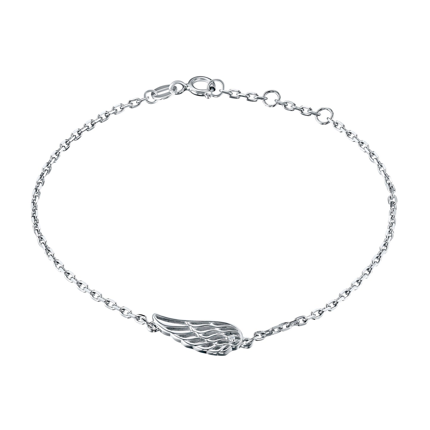 Sterling Silver Bracelet with Lab-Created Diamonds 0.010 CT.TW