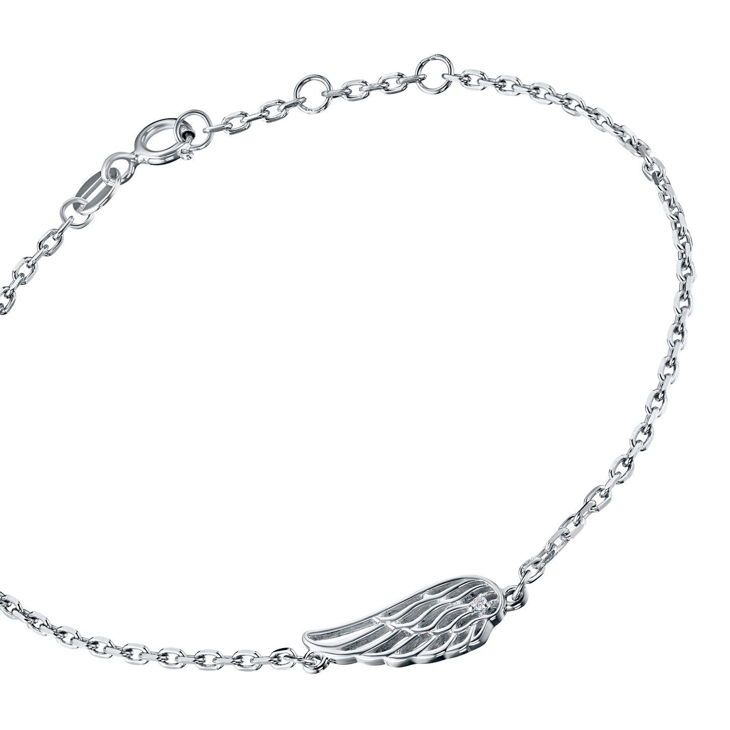 Sterling Silver Bracelet with Lab-Created Diamonds 0.010 CT.TW