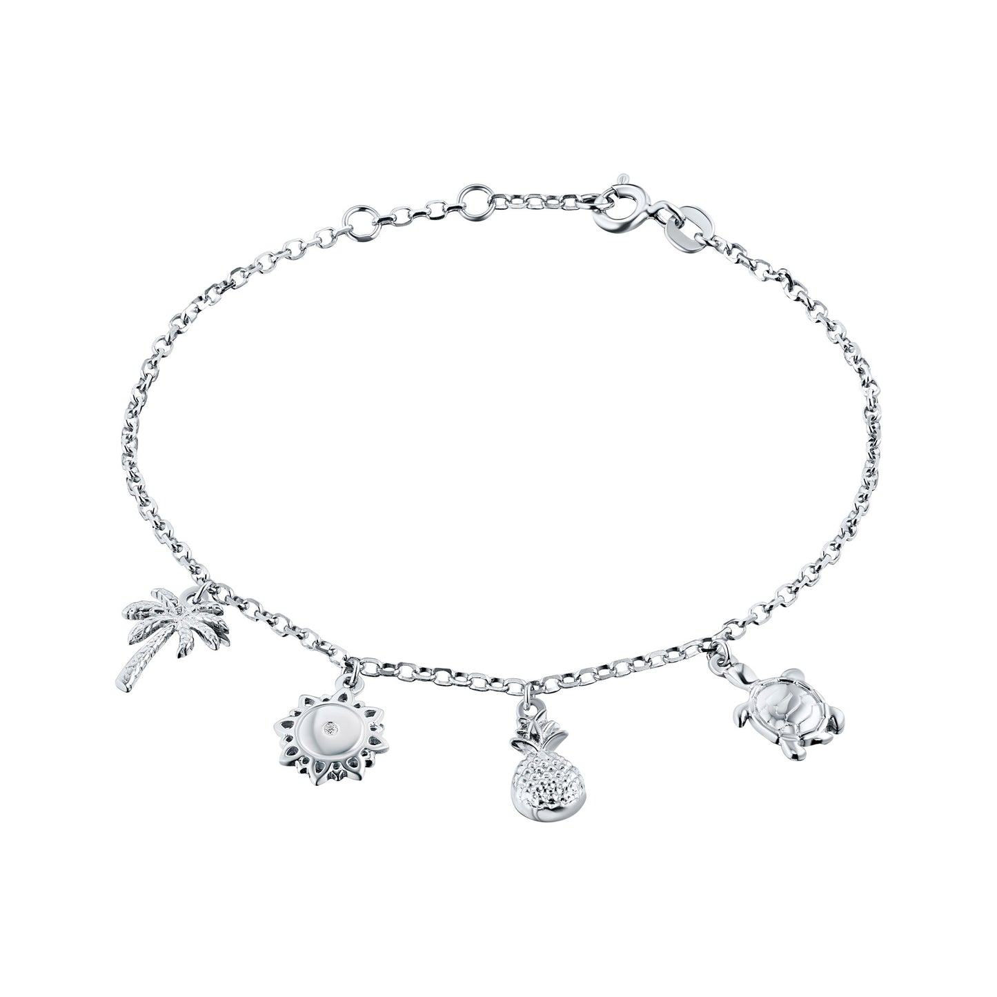 Sterling Silver Bracelet with Lab-Created Diamonds 0.010 CT.TW