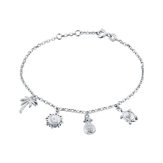 Sterling Silver Bracelet with Lab-Created Diamonds 0.010 CT.TW