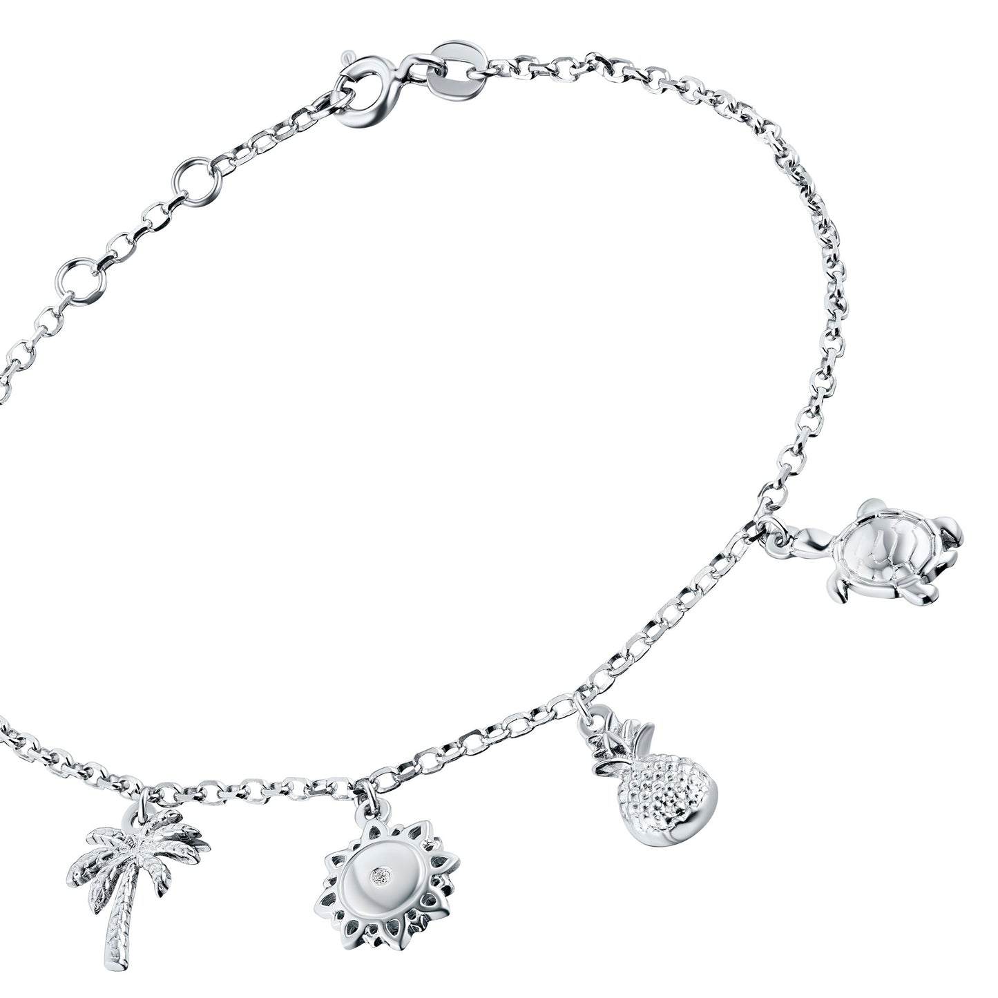 Sterling Silver Bracelet with Lab-Created Diamonds 0.010 CT.TW