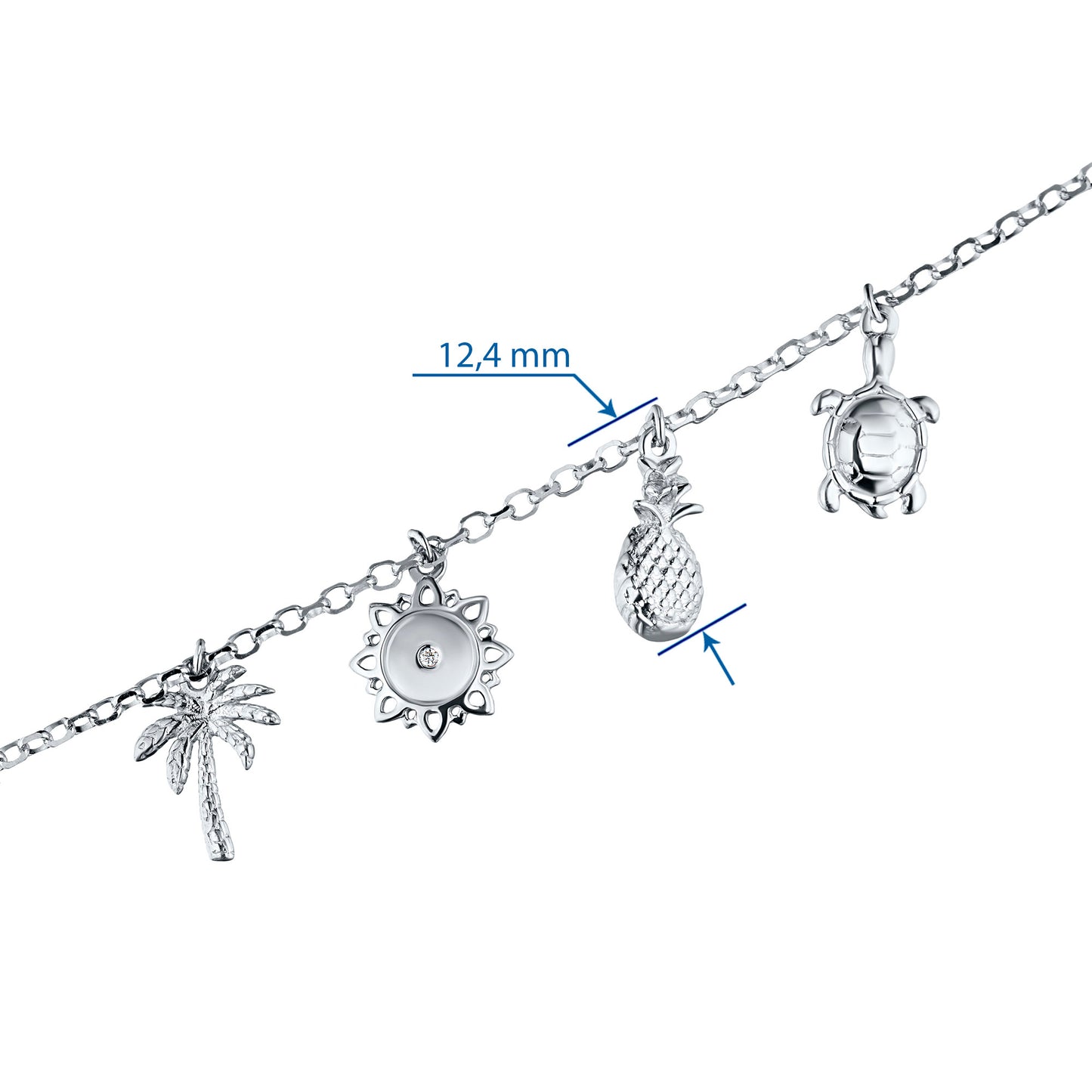 Sterling Silver Bracelet with Lab-Created Diamonds 0.010 CT.TW