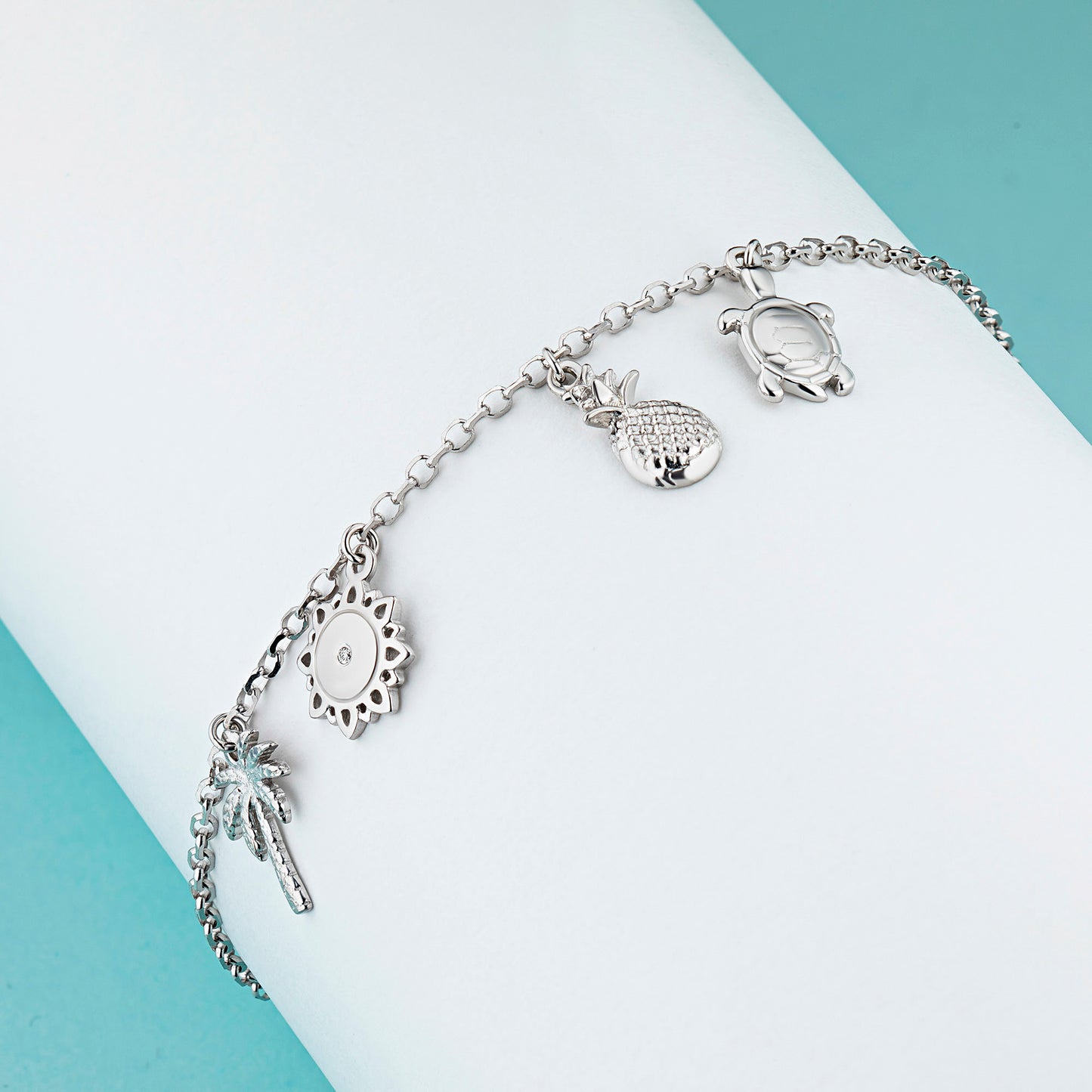 Sterling Silver Bracelet with Lab-Created Diamonds 0.010 CT.TW
