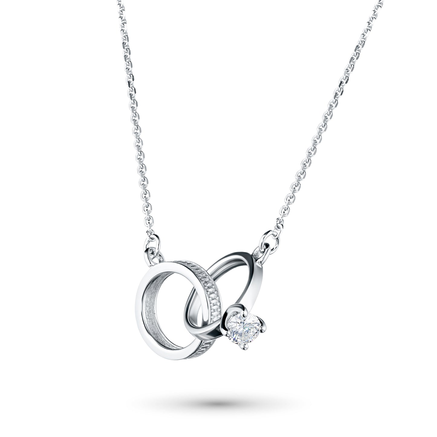 Sterling Silver Necklace with Lab-Created Diamonds 0.150 CT.TW