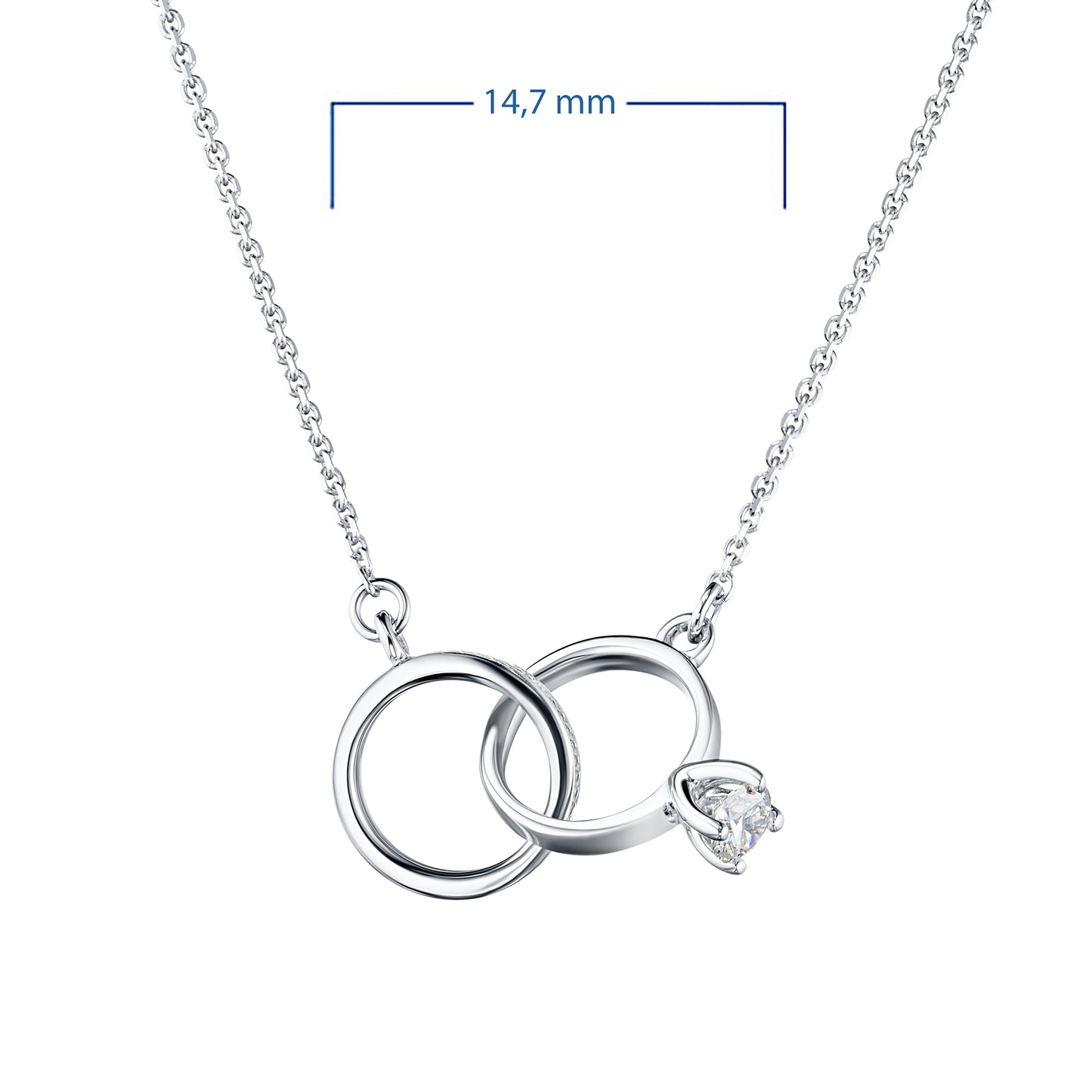 Sterling Silver Necklace with Lab-Created Diamonds 0.150 CT.TW