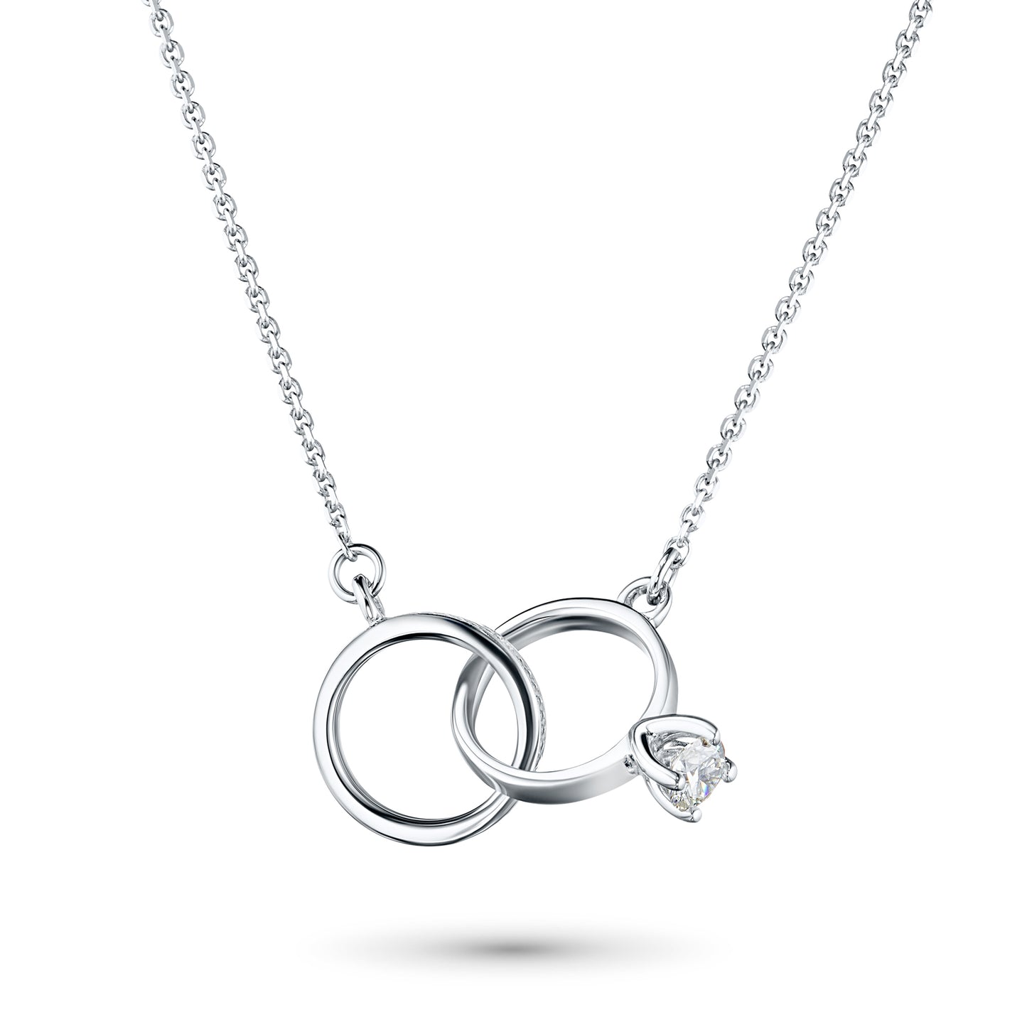 Sterling Silver Necklace with Lab-Created Diamonds 0.150 CT.TW