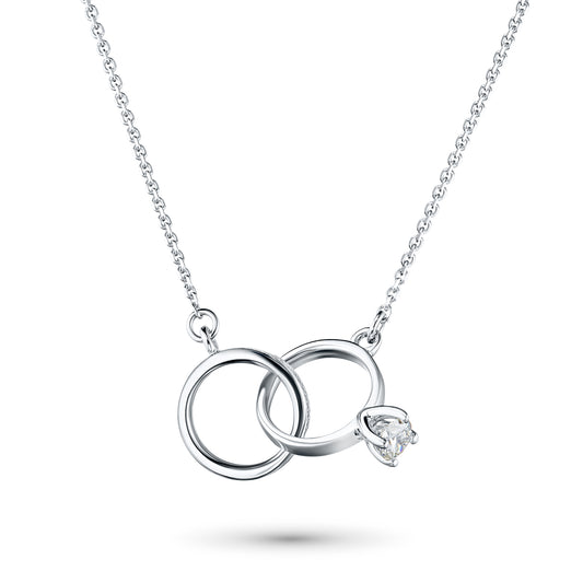 Sterling Silver Necklace with Lab-Created Diamonds 0.150 CT.TW