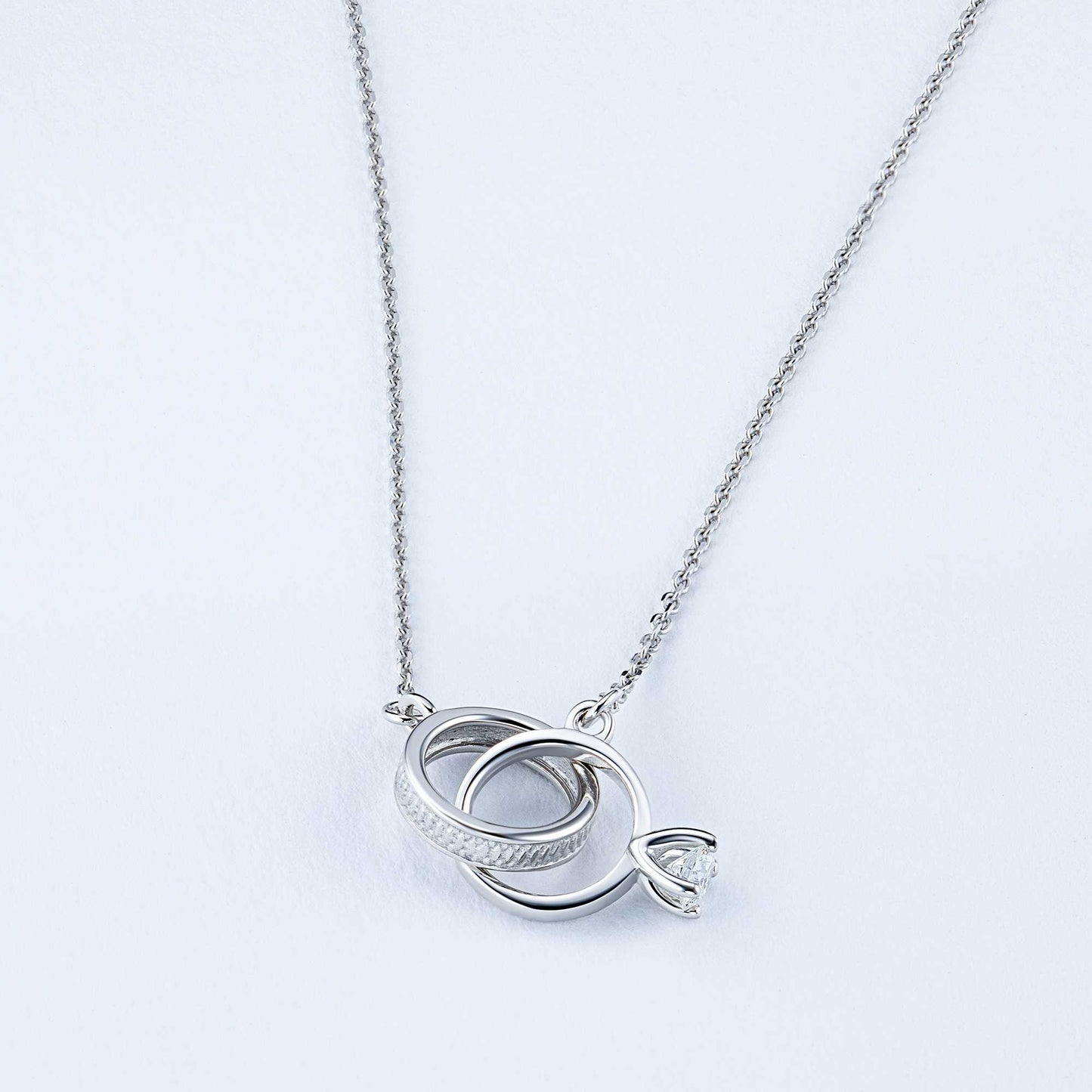 Sterling Silver Necklace with Lab-Created Diamonds 0.150 CT.TW