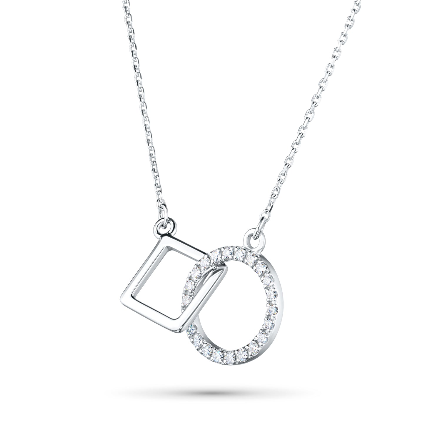 Sterling Silver Necklace with Lab-Created Diamonds 0.130 CT.TW
