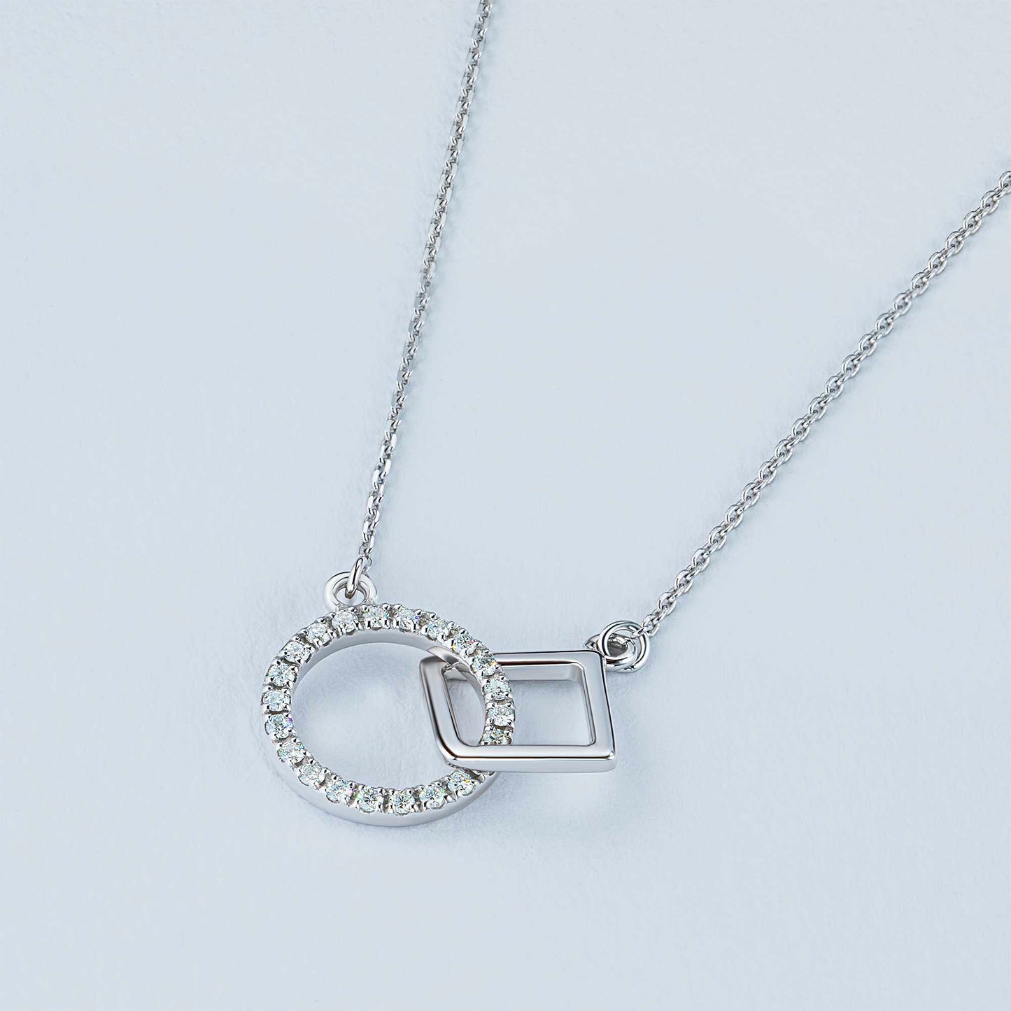 Sterling Silver Necklace with Lab-Created Diamonds 0.130 CT.TW